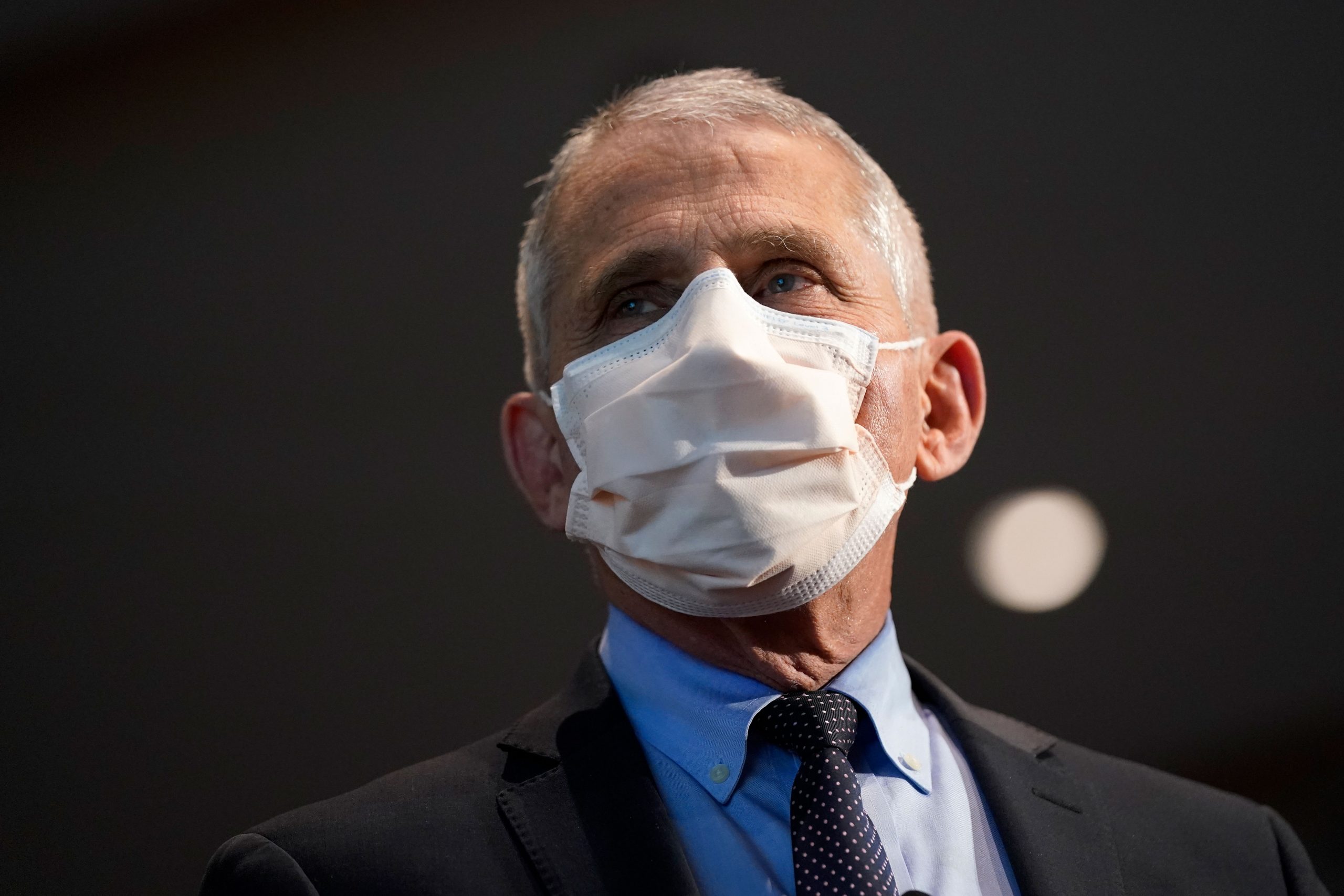 Dr. Anthony Fauci is pictured before receiving his first dose of a Covid-19 vaccine on December 22 in Bethesda, Maryland.