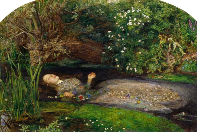 <em></noscript> Ophelia </ em> (1852) by John Everett Mehlis, inspired by Shakespeare’s character <em> Hamlet </ em> , Who gets mad and drowns in a stream.  It can be difficult for forensic scientists to determine how long a corpse has been submerged in water.  „/><figcaption class=